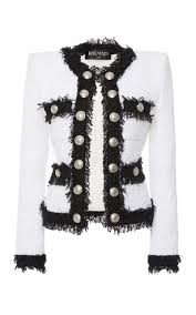 Cropped Contrast Tweed Jacket By Balmain For Preorder On Moda Operandi Poshiv Zhenskoj Odezhdy Stilnye Naryady Shanel Moda