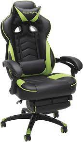 amazon com respawn 110 racing style gaming chair reclining ergonomic chair with footrest in green rsp 110 grn gaming chair ergonomic chair leather chair