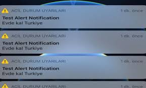 Acil durum uyarıları kapsamında 'evde kal türkiye' bildiriminin iletildiği tespit edilmiştir. 2glqxoiy6kozpm