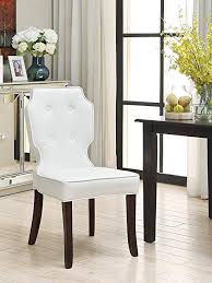 Iconic Home 2 Piece Contemporary Tufted Cream White Pu Leather Lennon Dining Chair Set Review White Dining Chairs Dining Chairs Tufted Dining Chairs