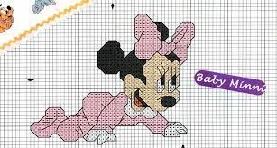 Schema Punto Croce Baby Minni Punto Croce Di Bambino Punto Croce Bambino Bambini Disney