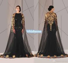 Black And Gold Formal Dress Plus Size Black Arabic Muslim Evening Dresses Tulle Cloak Plus Size Mermaid Formal Gowns Muslim Evening Dresses Prom Dresses Long With Sleeves Evening Dresses Uk