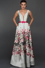 Uzun Gri Cicekli Prenses Abiye Aly7546 The Dress Moda Stilleri Prenses