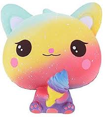 Amazon Com Squishies Jumbo Ice Cream Cat Vlampo Slow Rising Stress Relief Squishy Toys Super Soft Kawaii Scented Decora Galaxy Cat Squishies Kawaii Cream Cat