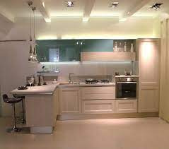 Cucina Tablet Go Di Veneta Cucine Con Anta Link In Finitura Rovere Grigio E Pensili Laccati Verde Mare In Espos Cucine Idee Per La Cucina Cucine Contemporanee