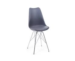 Interior keeping it simple with minimalist dining room design white. Buy Calabusus Chrome Leg Dark Grey Faux Leather Dining Chair Free Delivery