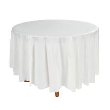 White Round Plastic Tablecloth Oriental Trading Round Table Covers White Round Tables White Round Tablecloths