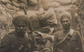 Sikh soldiers in the trenches at ...