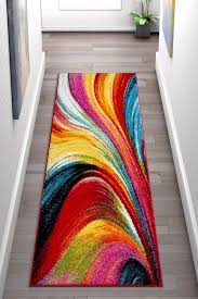 Apparently rugs are fun even before they're unrolled in the room. Well Woven Aurora Multi Color Geometric Brush Stroke Area Rug 2x7 2 3 X 7 3 Runner Modern Abstract Contemporary Painting Art Swirl Stripe Lines Thick Soft Plush Living Dining Room Nursery Walmart Com