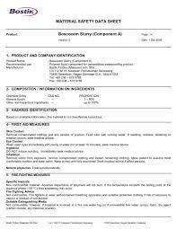 Of a chemical safety data sheet department of occupational safety and health ministry of human resources malaysia 1997 jkkp: Material Safety Data Sheet Boscocem Slurry Component A