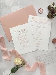 Bespoke Wedding Invitation Suite Design For A Blush And White Spanish Wedding Featuring Blush Letterpress Rose Gold Foiling And Blind Debossed Peonies On Sup