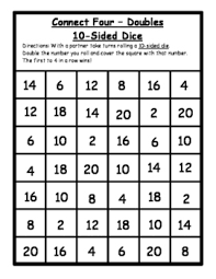 I made these printable math flash cards pdf files. Math Games Connect Four Doubles Dice Game 10 Sided Dice Math 10 Sided Dice Games
