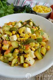Calabacitas Con Elote Rajas Y Queso Pizca De Sabor