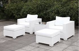 Enjoy free shipping on most stuff, even big stuff. Somani White Wicker 5 Piece Patio Chair Ottoman Set Furniture Of America Cm Os2128wh