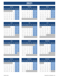 Ini kerana, anda boleh dapatkan kalander tersebut secara digital dan secara percuma sahaja. Download 2021 Yearly Calendar Mon Start Excel Template Exceldatapro