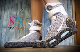 Back To The Future Knitted Slippers Crochet Knitted Home Men S Women S Air Mag Custom Slippers Cosplay Boots Flying Shoes Lovely Novelty Knitted Slippers Fly Shoes Cosplay Boots
