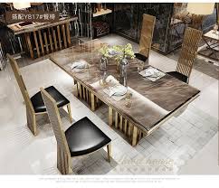 79 rectangular dining room table white faux marble top kitchen breakfast dinner. Stainless Steel And Marble Table With Leather Chairs 4 Chairs Furnitureminimalist Dining Table Marble Modern Marble Dining Tables Cheap Dining Room Sets