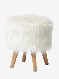 Tabouret Fausse Fourrure Blanc Bois Avec Son Style Scandinave Tres Chaleureux Ce Tabouret Conviendra Parfaitem Tabouret Coiffeuse Tabouret Tabouret Fourrure