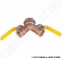Brass Dual Valved Y - Vented/Drain (Fem NPT) - Side Handle