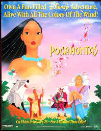 High resolution official theatrical movie poster (#1 of 4) for pocahontas (1995). Walt Disney Pocahontas 1st Video Release 1995 Rare Original Etsy In 2021 Disney Pocahontas Disney Songs Original Movie Posters