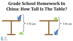 homework from china how tall is the table