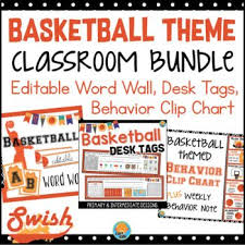 Basketball Sports Theme Behavior Chart Clip Chart