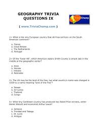 If you can ace this general knowledge quiz, you know more t. Geography Trivia Questions Ix Trivia Champ