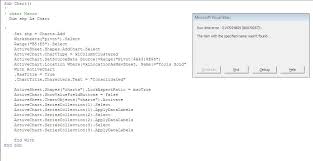 Vba Creating Chart Error Stack Overflow