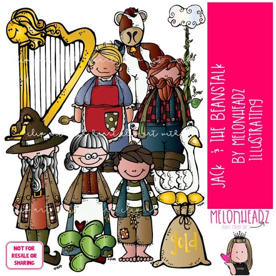 Jack and the Beanstalk clip art, Literature, Book Companion COLORED Version  - Melonheadz