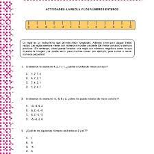 La Regla Y Los Numeros Enteros Numeros Enteros Secundaria Matematicas Numeros