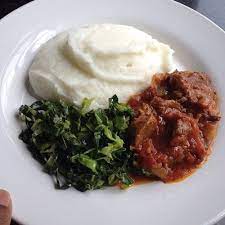 Zimbabwean Food Sadza Greens Beef Stew African Food African Cooking Food