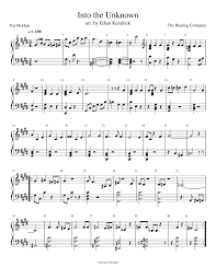 A pop rock cover was recorded by panic! Into The Unknown Sheet Music For Piano Solo Musescore Com