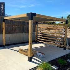 Pergola Kit With Post Wall For 6x6 Wood Posts In 2021 Pergola Kits Pergola Backyard Patio Designs