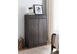 Baxton studio coolidge 28 in. Shoe Cabinet And Storage Gray Nader S Furniture