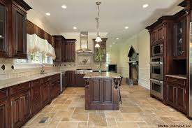 Kitchen floor with dark cabinets. Benefits Of Kitchen Remodels Kitchen Flooring Options Dark Wood Kitchens Luxury Kitchen Design