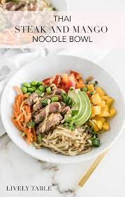 Thai Steak And Mango Noodle Bowl Recipe In 2021 Healthy Bowls Recipes Healthy Easy Healthy Dinners