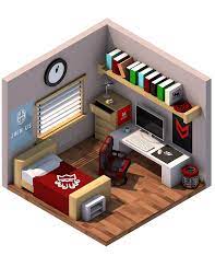 Isometric Bedroom A Designers Room On Behance Game Room Design Bedroom Setup Bedroom Design