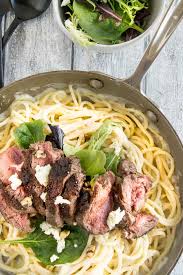 Gorgonzola stuffed steak with prosciutto. Creamy Gorgonzola Pasta With Steak West Via Midwest