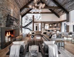 Modern log cabin living room. Breathtaking Mountain Modern Home In Montana With Inviting Details Mountain Home Interiors Modern Cabin Modern Mountain Home