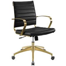 Black And Gold Desk Chair Modway Jive Gold Stainless Steel Midback Office Chair In 2020 Black Office Chair Chair Modern Furniture