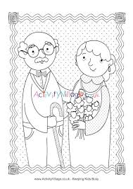 For kids & adults you can print grandparents day or color . Happy Grandparents Day Colouring Page