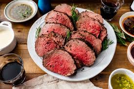 Searing the beef tenderloin roast in a skillet gives a lovely browned appearance to the meat and seals in the flavorful juices. Beef Tenderloin With A Giant Sauce Board I Am A Food Blog