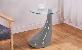 Maybe you would like to learn more about one of these? Goldfan Grey Round Glass Coffee Side Table Modern High Gloss Sofa End Lamp Coffee Tables For Living Room Home Office Amazon Co Uk Home Kitchen