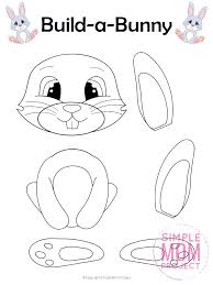 Free Printable Build An Easter Bunny Craft For Kids Simple Mom Project In 2020 Easter Bunny Colouring Bunny Coloring Pages Kindergarten Easter Crafts