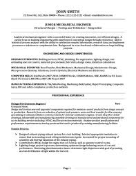 junior mechanical engineer resume