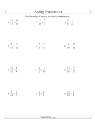 Our platform includes 1,000s of questions written by industry experts. The Adding Mixed Fractions With Easy To Find Common Denominators B Math Worksheet From The Fractions Worksheets Adding Fractions Finding Common Denominators