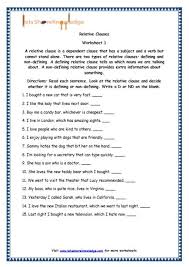 Grade 5 English Resources Printable Worksheets Topic Relative Clauses Relative Clauses Kindergarten Worksheets Sight Words Writing Sight Words