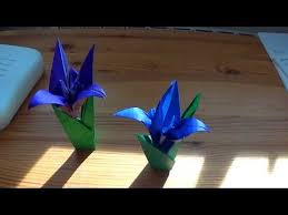 подарок бабушке на день рождения своими руками из бумаги легко How To Fold Yourself An Origami Iris Flower In Less Than Ten Minutes Youtube Origami Rosas Flores