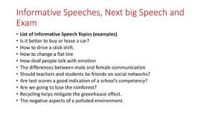 The title of your speech may appear in a printed program, for example, or someone may be introducing your presentation, in which case it's worth investing a little time in making your title as powerful and memorable as possible! Keyword Outlines Keyword Outline Notes 1 Write Out The Introduction And Conclusion And Include Transitions Between Main Points 2 This Is A Type Of Speaking Ppt Download