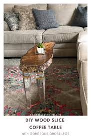 All that is compulsory in four crates and wheels set if needed. Stunning Diy Wood Slice Coffee Table With Ghost Legs